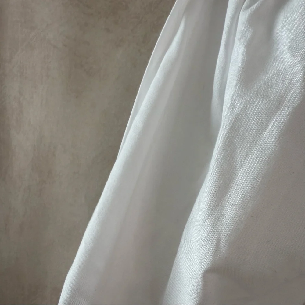 Zara White Crop Top Smocked Shirred Detail Blouse Bloggers Favorite